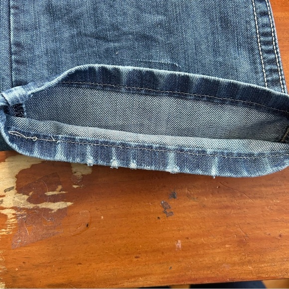 WRANGLER Medium Wash Pink Accents Womens Size 9/10 Low Rise Bootcut Jeans Cowboy - Picture 11 of 16